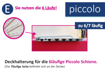 Piccolo Schiene an der Decke befestigen - Deckenklips Ersatz für Piccolo Schiene